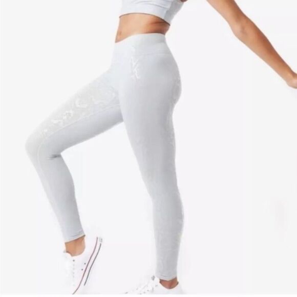 TEREZ Dove Gray Snakeskin Foil UpLift High Compression Leggings NEW Size S - Picture 12 of 12